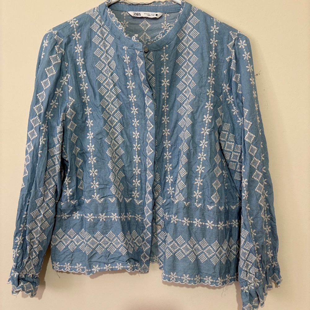 Zara Floral Button Up Shirt